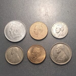 MONACO LOTE 6 MONEDAS DISTINTAS