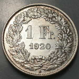 SUIZA SWITZERLAND 1 FRANCO 1 FRANC 1920 EBC+