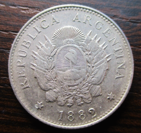 ARGENTINA 20 CENTAVOS 1882 - RAYITAS