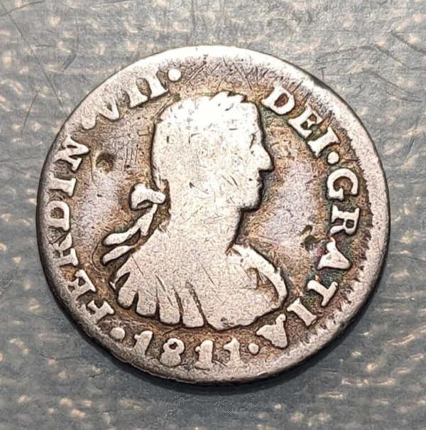 MEXICO FERNANDO VII 1/2 REAL 1811 HJ BC