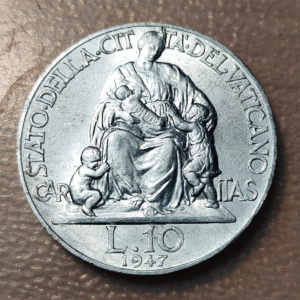 VATICANO PIO XII 10 LIRAS 10 LIRE 1947 SC-/SC