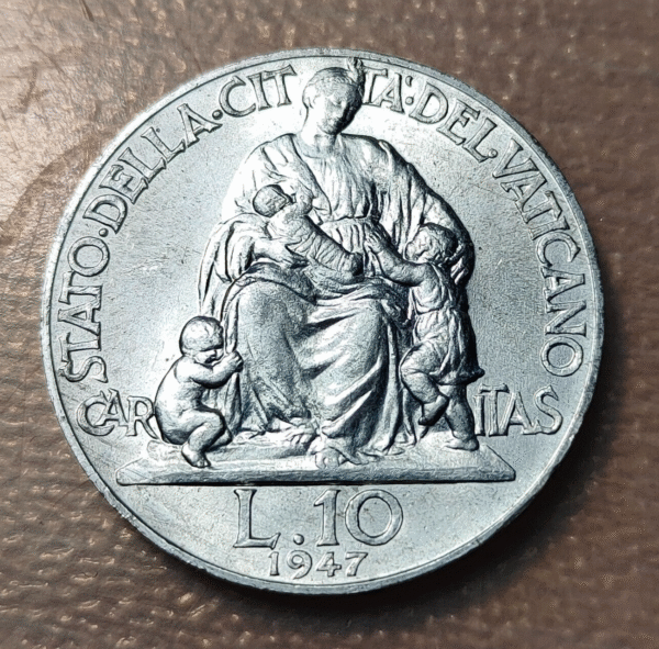 VATICANO PIO XII 10 LIRAS 10 LIRE 1947 SC-/SC