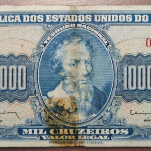 BRASIL BRAZIL 1000 CRUZEIROS (1961-1963) 173c MARCA DE CELO MBC