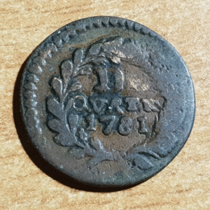 ITALIA GENOVA 4 DENARI 1781 ERROR QURTRO ( QUATRO R EN LUGAR A) MBC ESCASA