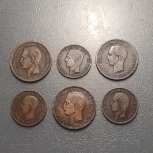 GRECIA GREECE GEORGIOS LOTE 6 MONEDAS 3x 10 LEPTA + 3x 5 LEPTA