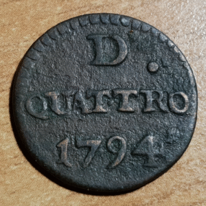 ITALIA GENOVA 4 DENARI 1794 MBC