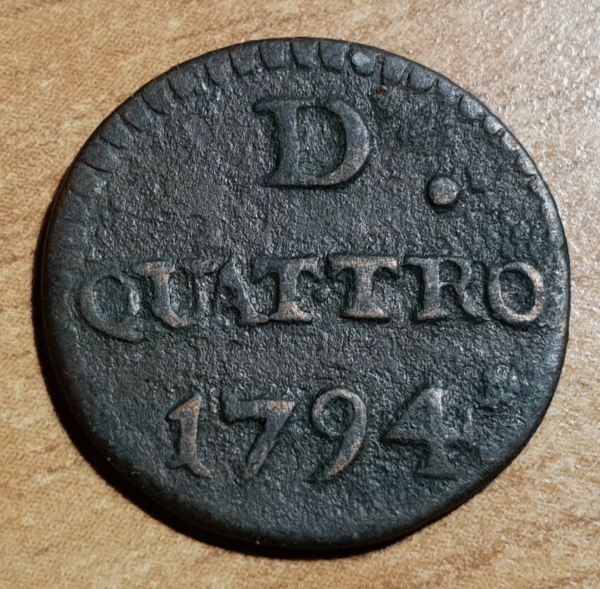 ITALIA GENOVA 4 DENARI 1794 MBC