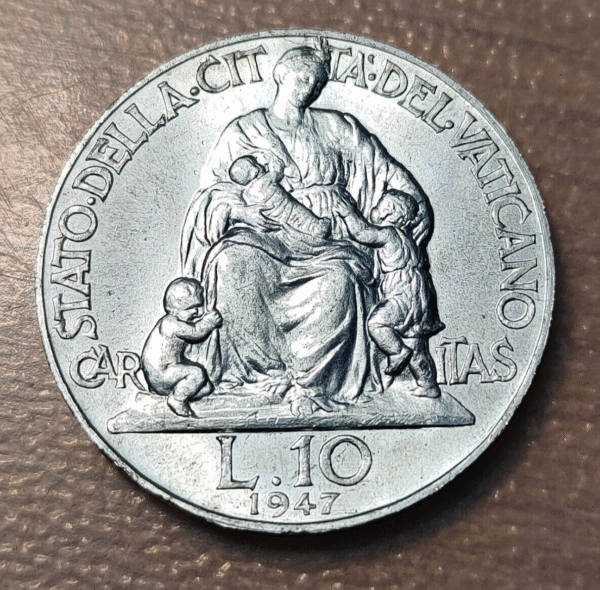 VATICANO PIO XII 10 LIRAS 10 LIRE 1947 SC-/SC