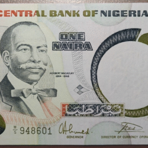 NIGERIA 1 NAIRA 1984 P 23b SC UNC