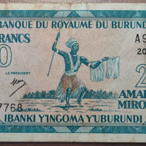 BURUNDI 20 FRANCS 20/11/1964 P 10 SCARCE ESCASO