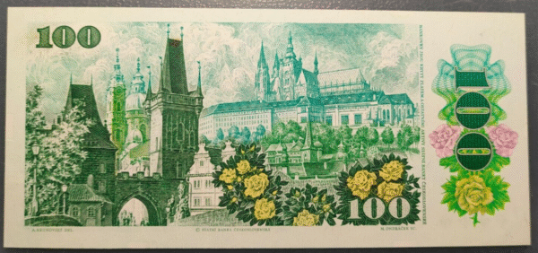 CZECHOSLOVAKIA CHECOSLOVAQUIA 100 KORUN 1989 P97 SC UNC - Imagen 2