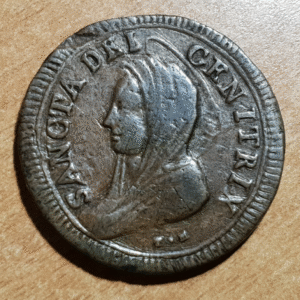 ESTADOS PAPALES PONTIFICIO VATICANO ROMA PIO VI 5 BAIOCCHI 1797 LA VIRGEN MBC-