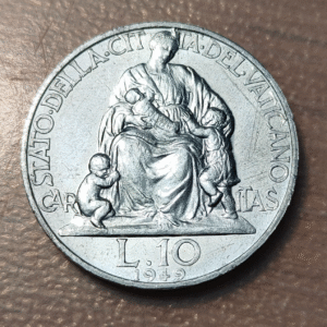 VATICANO PIO XII 10 LIRAS 10 LIRE 1949 SC-/SC