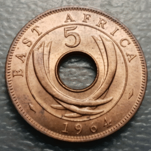 EAST AFRICA - AFRICA ORIENTAL BRITANICA 5 CENTS 1964 SC UNC BRILLO ORIGINAL