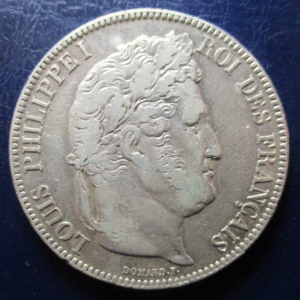 FRANCIA FRANCE LUIS FELIPE LOUIS PHILIPPE 5 FRANCOS 5 FRANCS 1843 W LILLE