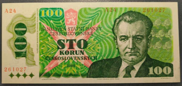 CZECHOSLOVAKIA CHECOSLOVAQUIA 100 KORUN 1989 P97 SC UNC
