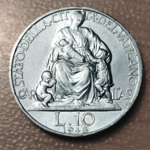 VATICANO PIO XII 10 LIRAS 10 LIRE 1948 SC UNC
