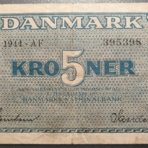 DINAMARCA DENMARK 5 KRONER 1944 P35a BC+
