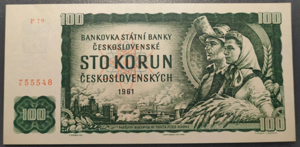 CZECHOSLOVAKIA CHECOSLOVAQUIA 100 KORUN 1961 P91e SC-