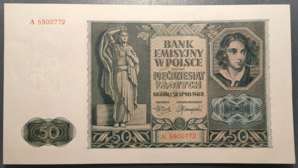 POLONIA POLAND 50 ZLOTYCH 1941 P102 SC-/SC