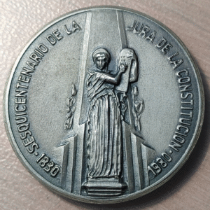 URUGUAY MEDALLA 150 AÑOS JURA DE LA CONSTITUCION 1830-1980 PLATA