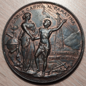 ARGENTINA MEDALLA 1904 CABLE CARRIL AL FAMATINA MINA LA MEJICANA LA RIOJA