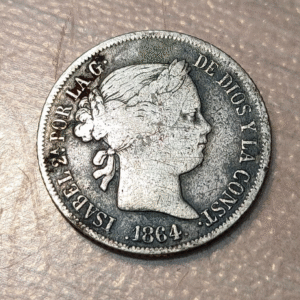 ESPAÑA ISABEL II MADRID 4 REALES 1864 BC+