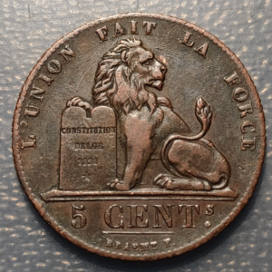 BELGICA BELGIUM LEOPOLD I 5 CENTIMES 1934 MBC