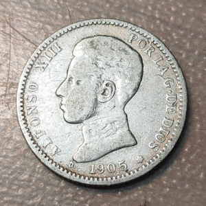 ESPAÑA ALFONSO XIII 1 PESETA 1905 (19-05) SMV BC+