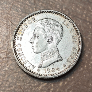 ESPAÑA ALFONSO XIII 50 CENTIMOS 1904 (0-4) SMV EBC+/SC-