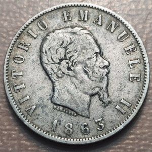 ITALIA REINO VITTORIO EMANUELE II 2 LIRE 2 LIRAS 1863 N VALORE MBC-/MBC