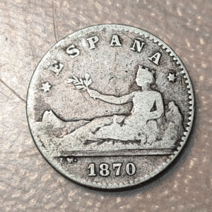 ESPAÑA GOBIERNO PROVISIONAL 50 CENTIMOS 1870 SNM BC/BC+