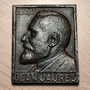 FRANCIA MEDALLA PLACA RECTANGULAR JEAN JAURES DIPUTADO SOCIALISTA