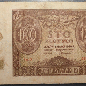 POLONIA POLAND 100 ZLOTYCH 1940 P-97
