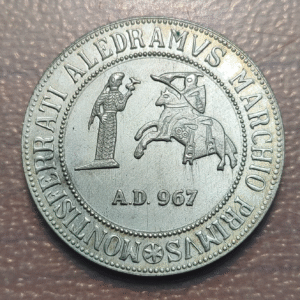 ITALIA CASALE MONFERRATO CHIVASSO MONCALVO MEDALLA 1867 PLATA 31mm 16g