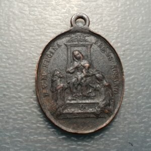 MEDALLA RELIGIOSA PAPA LEON XIII BEATA MARIA VIRGEN DEL SS ROSARIO 34x24 mm