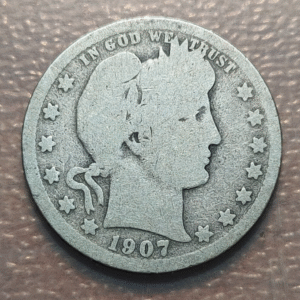 USA ESTADOS UNIDOS BARBER 1/4 DOLLAR QUARTER DOLLAR 1907