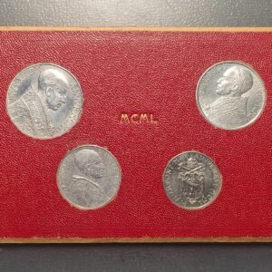 VATICANO PIO XII SERIE ANUAL OFICIAL 1950 1 LIRA - 2 LIRAS - 5 LIRAS - 10 L EBC