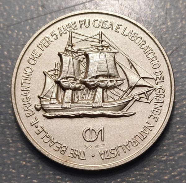 MEDALLA GRAN BRETAÑA GREAT BRITAIN CHARLES DARWIN CENTENARIO MUERTE BEAGLE - Imagen 2