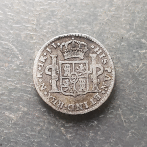 COLOMBIA NUEVO REINO CHARLES IV OF SPAIN SPANISH COLONIAL 1 REAL 1792 JJ SCARCE