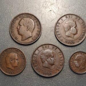 PORTUGAL LUIS I CARLOS I LOTE DE 5 MONEDAS