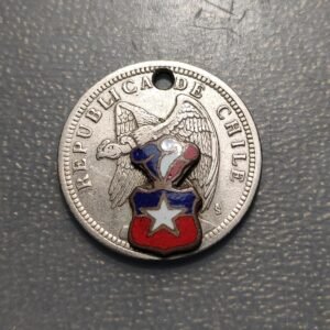 CHILE 1 PESO 1933 TRANSFORMADO EN COLGANTE AGUJERO