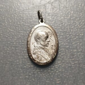 MEDALLA RELIGIOSA ROMA PIO IX PLAZA DE SAN PEDRO METAL PLATEADO