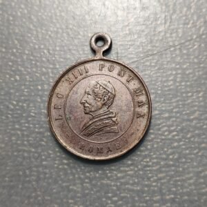 MEDALLA RELIGIOSA PAPA LEON XIII VIRGO CONCEPTA ROMA COBRE