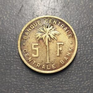 CONGO BELGA BELGIAN CONGO RUANDA URINDI 5 FRANCS 1952
