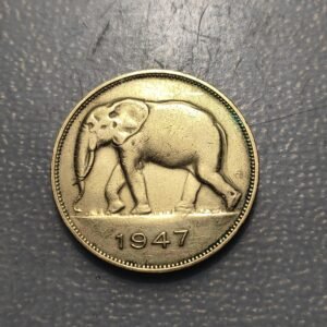 CONGO BELGA BELGIAN CONGO 5 FRANCS 1947 MBC