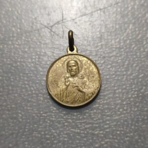 MEDALLA RELIGIOSA SAGRADO CORAZON DE JESUS ANGEL DE LA GUARDA METAL DORADO