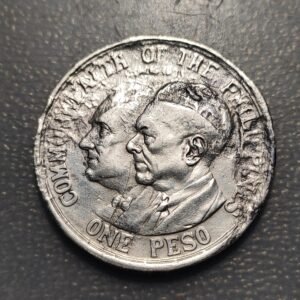 FILIPINAS PHILIPPINES 1 PESO 1936 QUEZON-MURPHY SEA SALVACE OXIDACIONES MARINAS