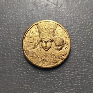 MEDALLA RELIGIOSA VALENCIA 1992 VIRGEN DE LOS DESAMPARADOS METAL DORADO