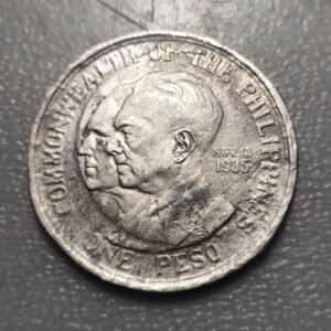 FILIPINAS PHILIPPINES 1 PESO 1936 QUEZON-MURPHY SEA SALVACE OXIDACIONES MARINAS